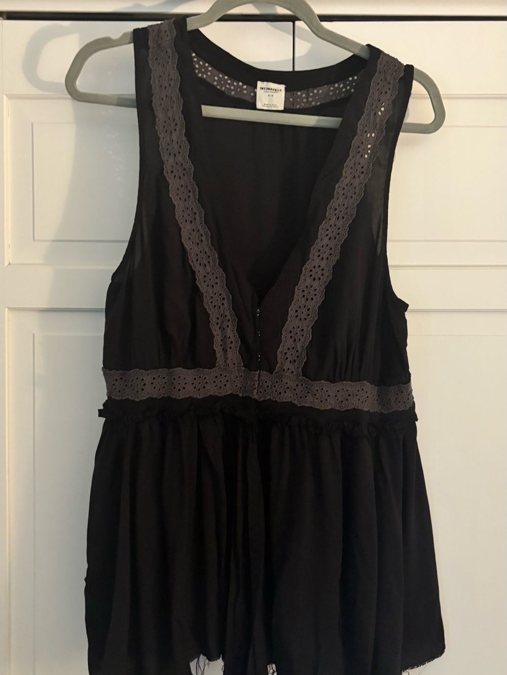 Free People Black Lace Trim Cami